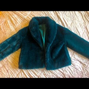 Teal Faux Fur coat